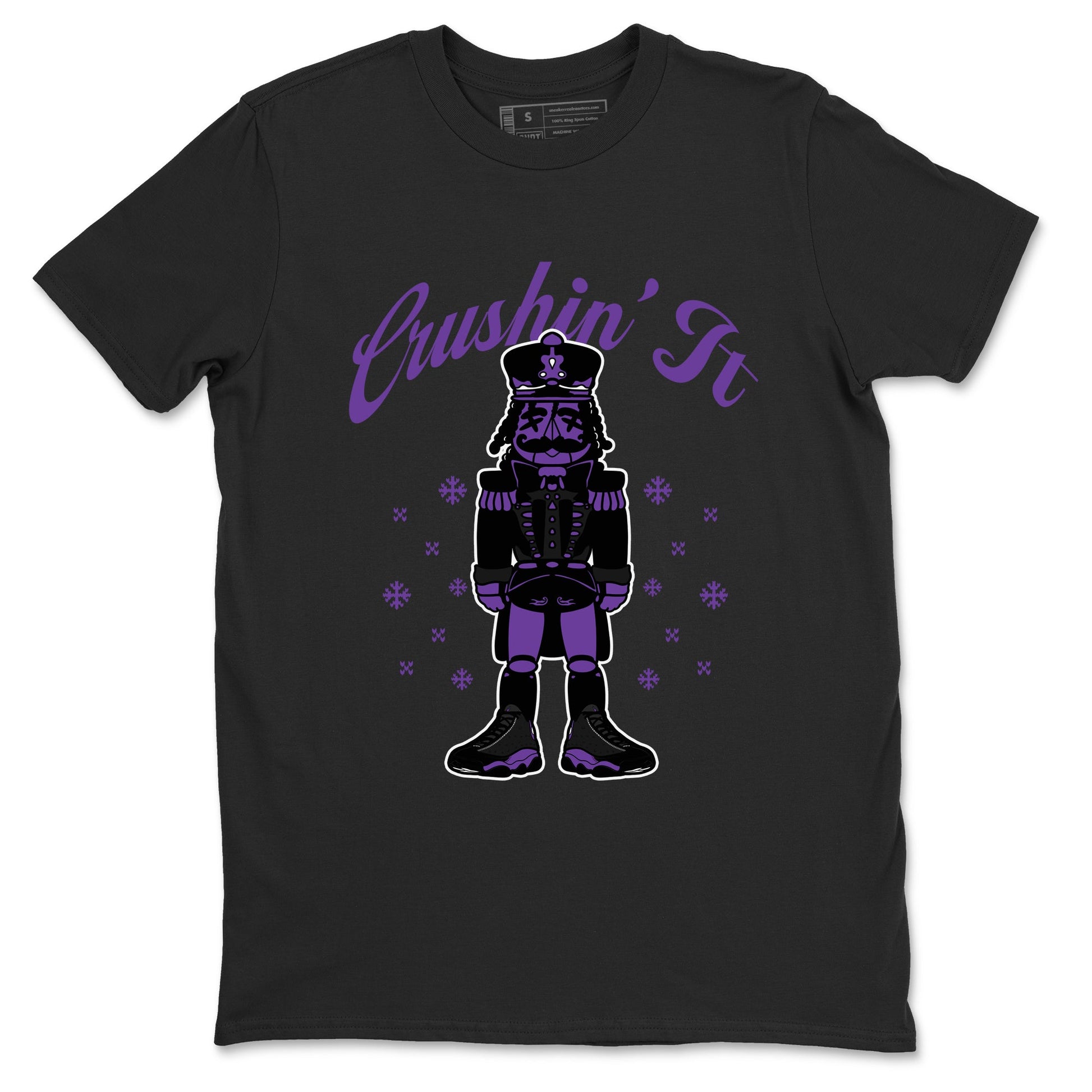 13s Court Purple shirts to match jordans Crushin' It t shirts to match sneakers Air Jordan 13 Retro Court Purple match shoes to clothes SNRT Sneaker Tees unisex cotton Black 2 shirts