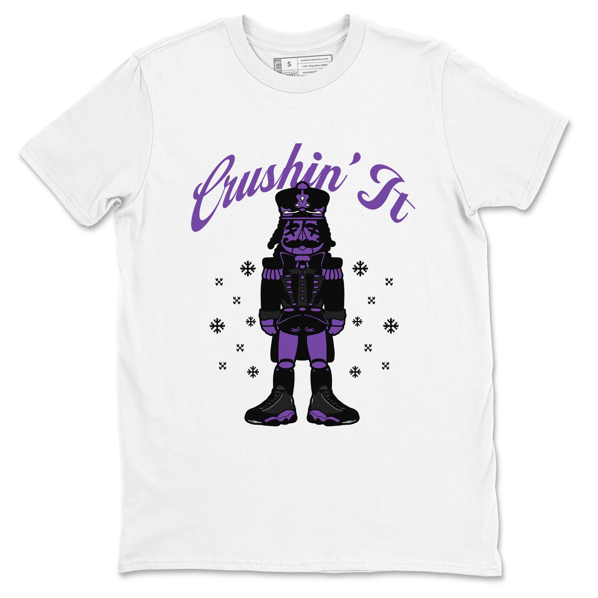 13s Court Purple shirts to match jordans Crushin' It t shirts to match sneakers Air Jordan 13 Retro Court Purple match shoes to clothes SNRT Sneaker Tees unisex cotton White 2 shirts