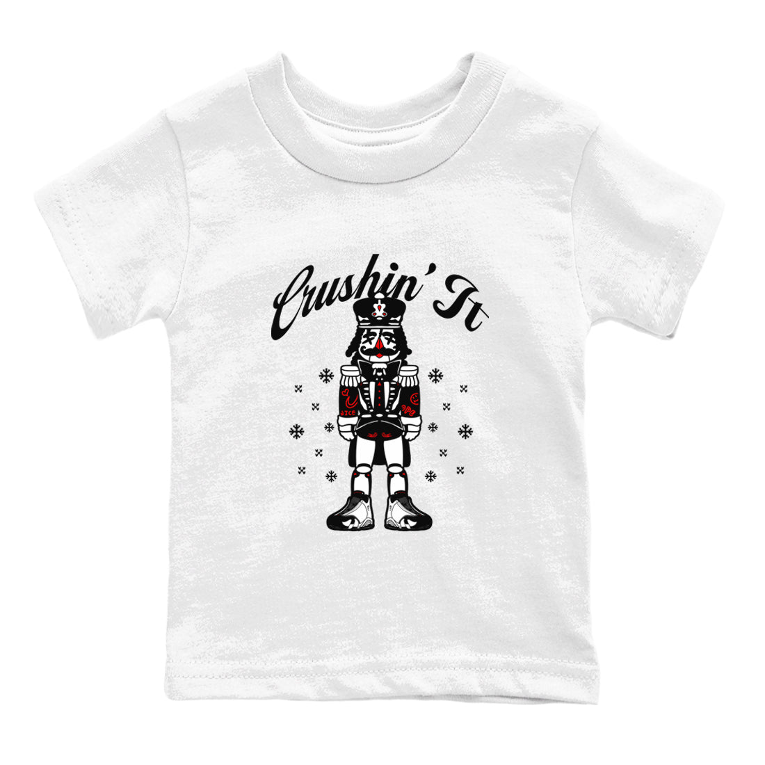 14s Black Toe shirts to match jordans Crushin' It t shirts to match sneakers Air Jordan 14 Retro Black Toe match shoes to clothes SNRT Sneaker Tees Youth Baby White 2 tee