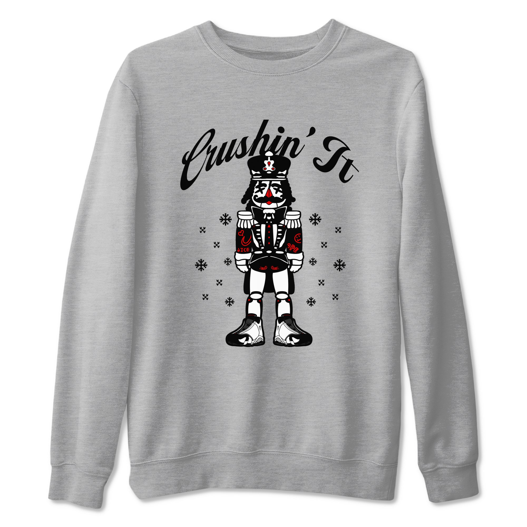 14s Black Toe shirts to match jordans Crushin' It t shirts to match sneakers Air Jordan 14 Retro Black Toe match shoes to clothes SNRT Sneaker Tees unisex cotton Heather Grey 2 shirts
