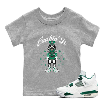 4s Oxidized Green shirts to match jordans Crushin' It t shirts to match sneakers Air Jordan 4 Retro Oxidized Green match shoes to clothes SNRT Sneaker Tees Youth Baby Heather Grey 1 tee