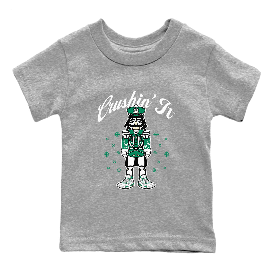 4s Oxidized Green shirts to match jordans Crushin' It t shirts to match sneakers Air Jordan 4 Retro Oxidized Green match shoes to clothes SNRT Sneaker Tees Youth Baby Heather Grey 2 tee