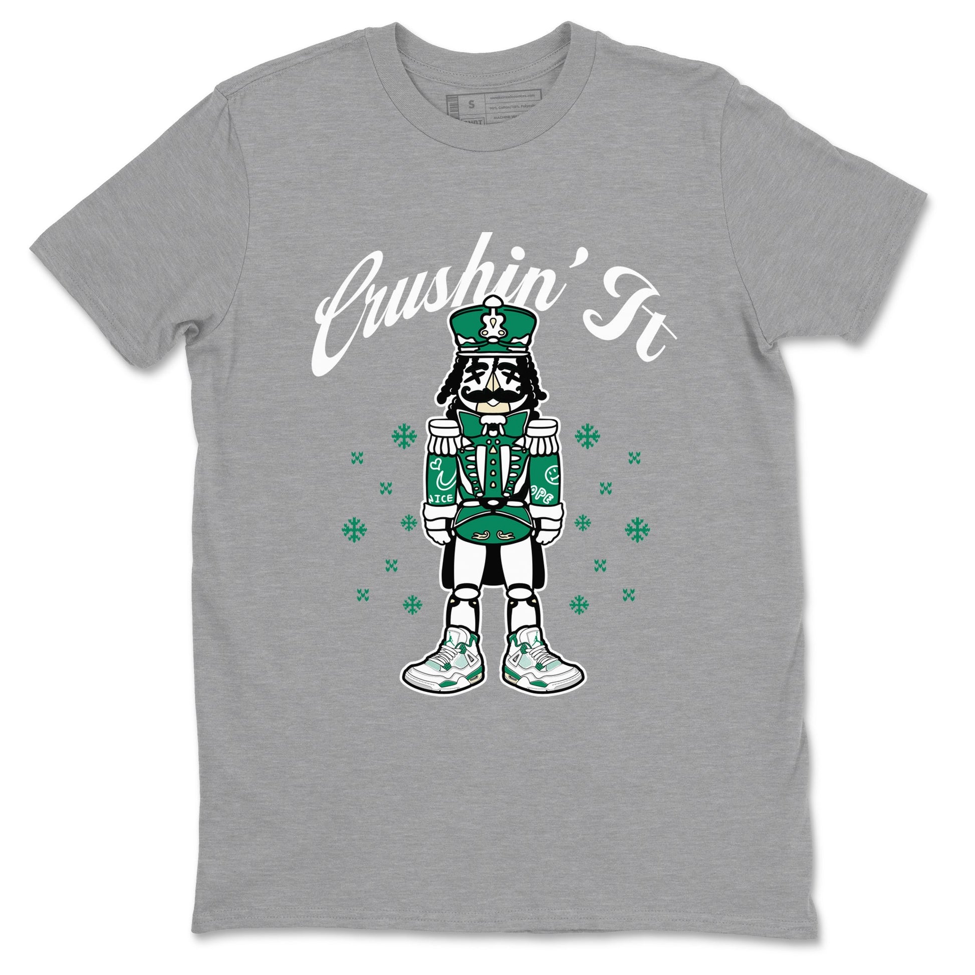 4s Oxidized Green shirts to match jordans Crushin' It t shirts to match sneakers Air Jordan 4 Retro Oxidized Green match shoes to clothes SNRT Sneaker Tees unisex cotton Heather Grey 2 shirts