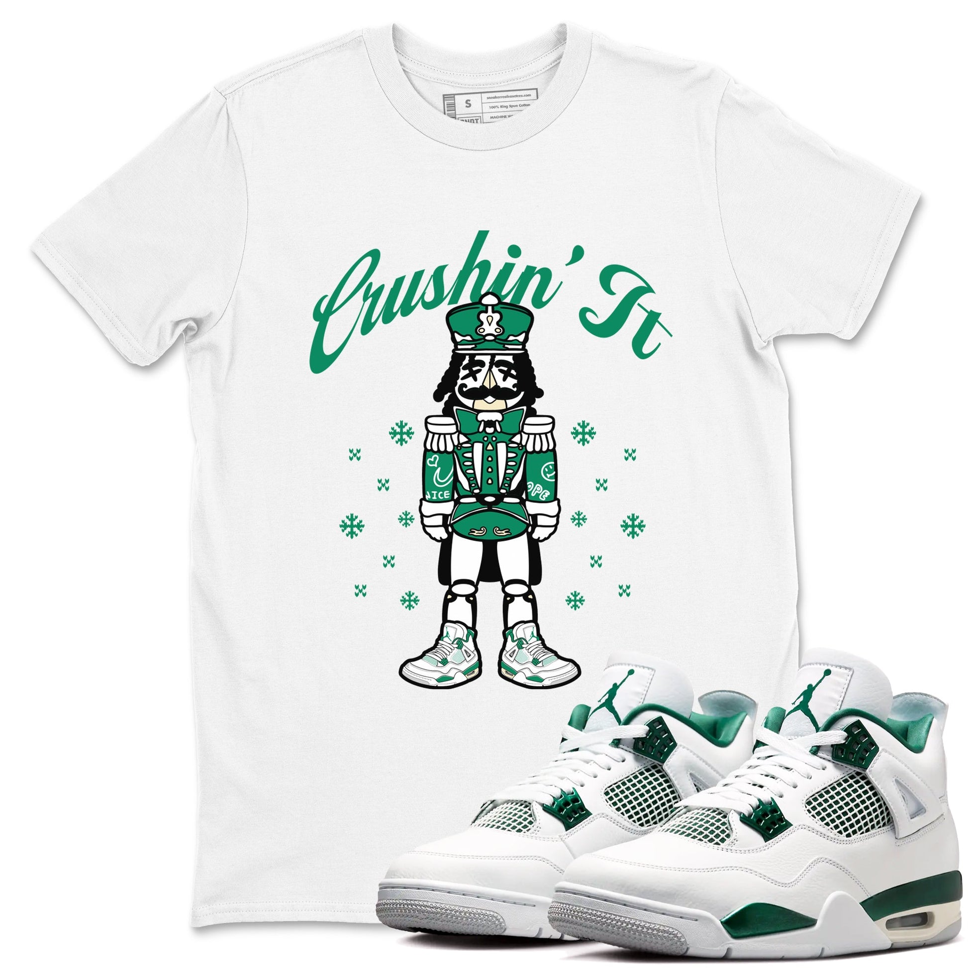 4s Oxidized Green shirts to match jordans Crushin' It t shirts to match sneakers Air Jordan 4 Retro Oxidized Green match shoes to clothes SNRT Sneaker Tees unisex cotton White 1 shirts