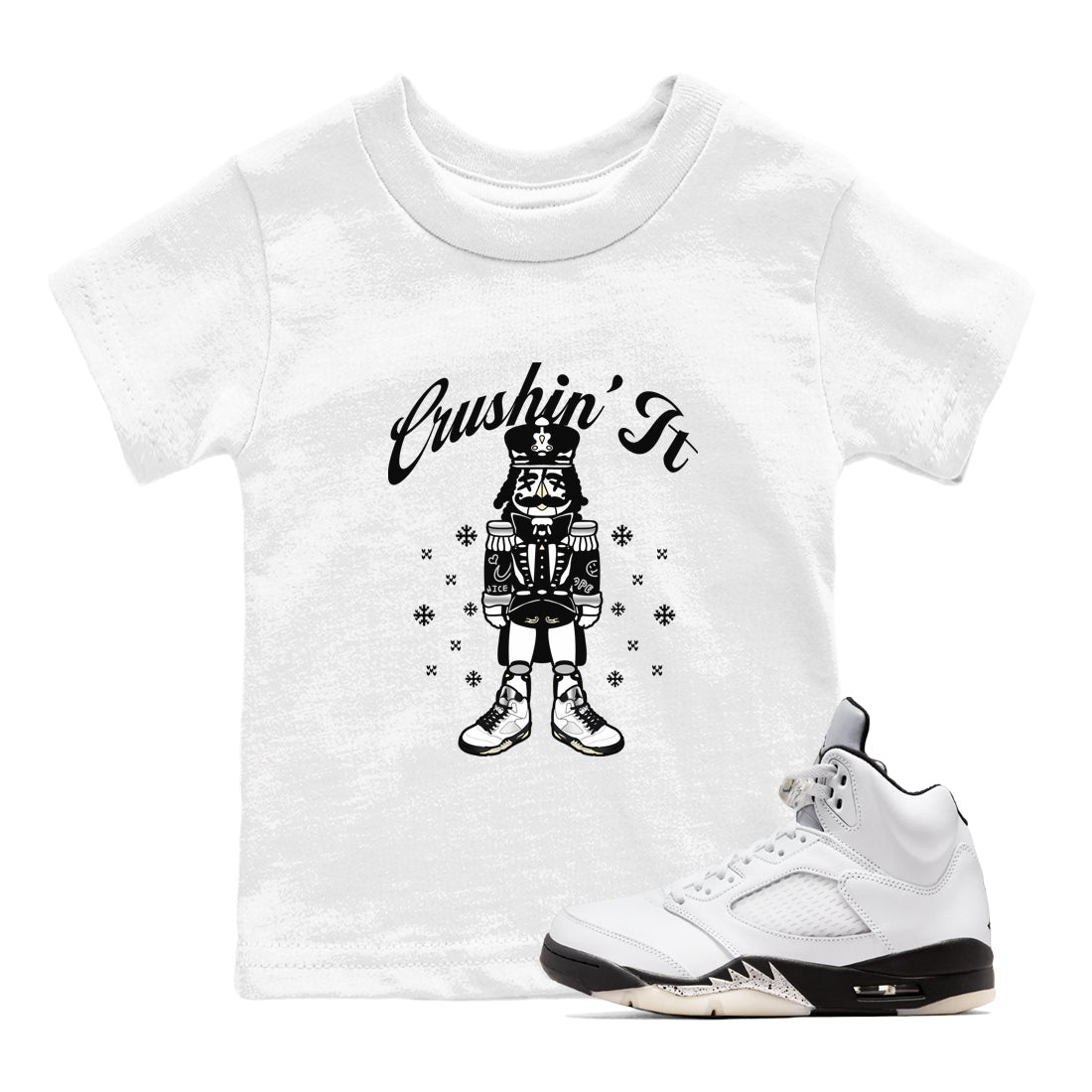 5s White Black shirts to match jordans Crushin' It sneaker match tees Air Jordan 5 Retro White Black match shoes to clothes SNRT Sneaker Tees Youth Baby White 1 tee