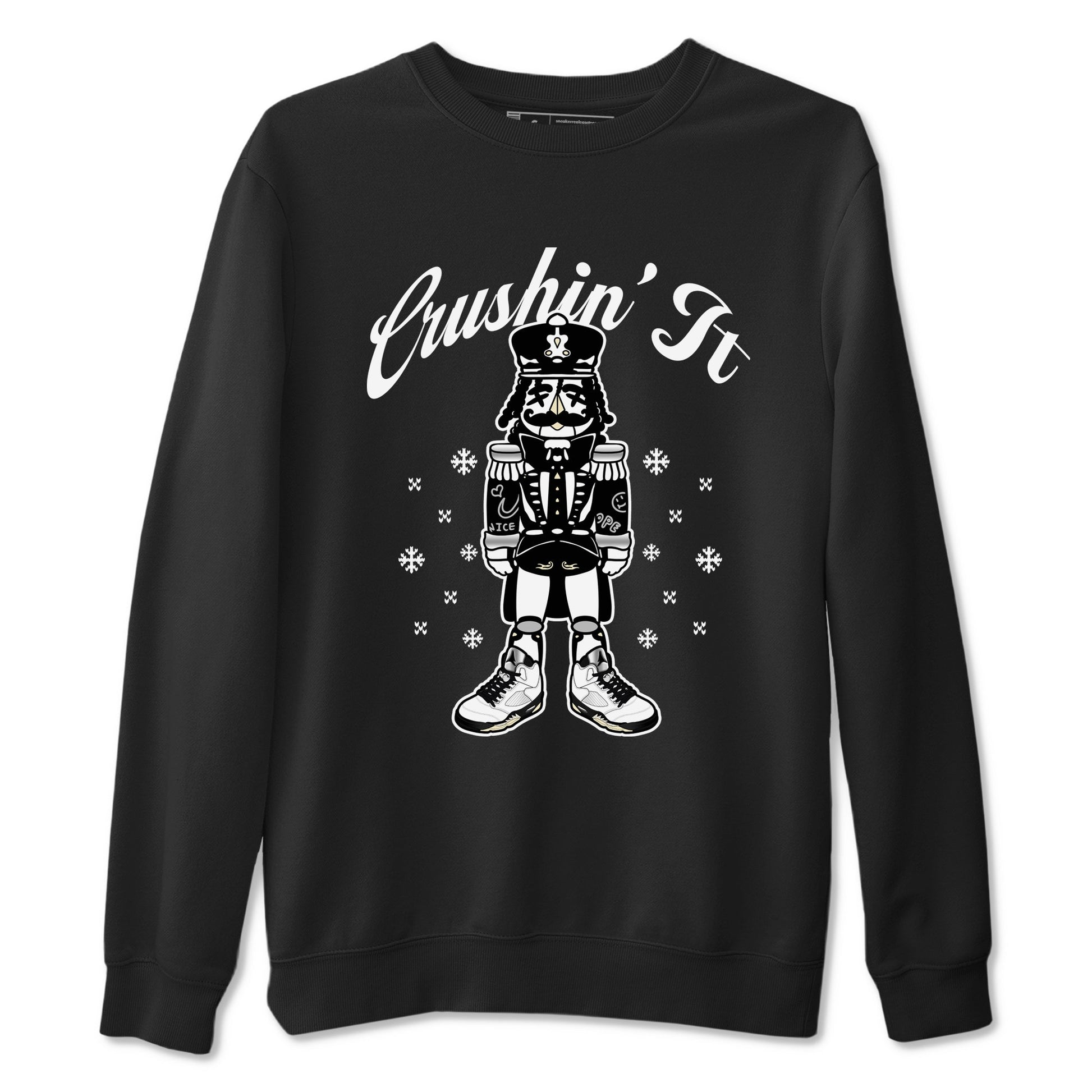 5s White Black shirts to match jordans Crushin' It sneaker match tees Air Jordan 5 Retro White Black match shoes to clothes SNRT Sneaker Tees unisex cotton Black 2 shirts