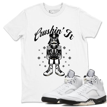 5s White Black shirts to match jordans Crushin' It sneaker match tees Air Jordan 5 Retro White Black match shoes to clothes SNRT Sneaker Tees unisex cotton White 1 shirts