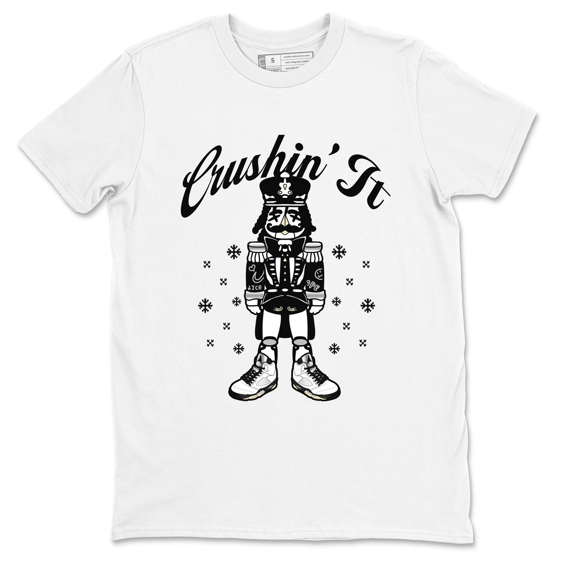 5s White Black shirts to match jordans Crushin' It sneaker match tees Air Jordan 5 Retro White Black match shoes to clothes SNRT Sneaker Tees unisex cotton White 2 shirts