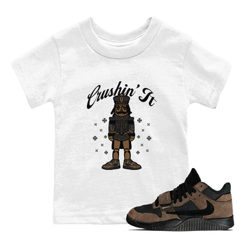Jordan Jumpman Jack TR Travis Scott Dark Mocha shirts to match jordans Crushin' It sneaker match tees Jordan Jumpman Jack Travis Scott Dark Mocha match shoes to clothes SNRT Sneaker Tees Youth Baby White 1 tee
