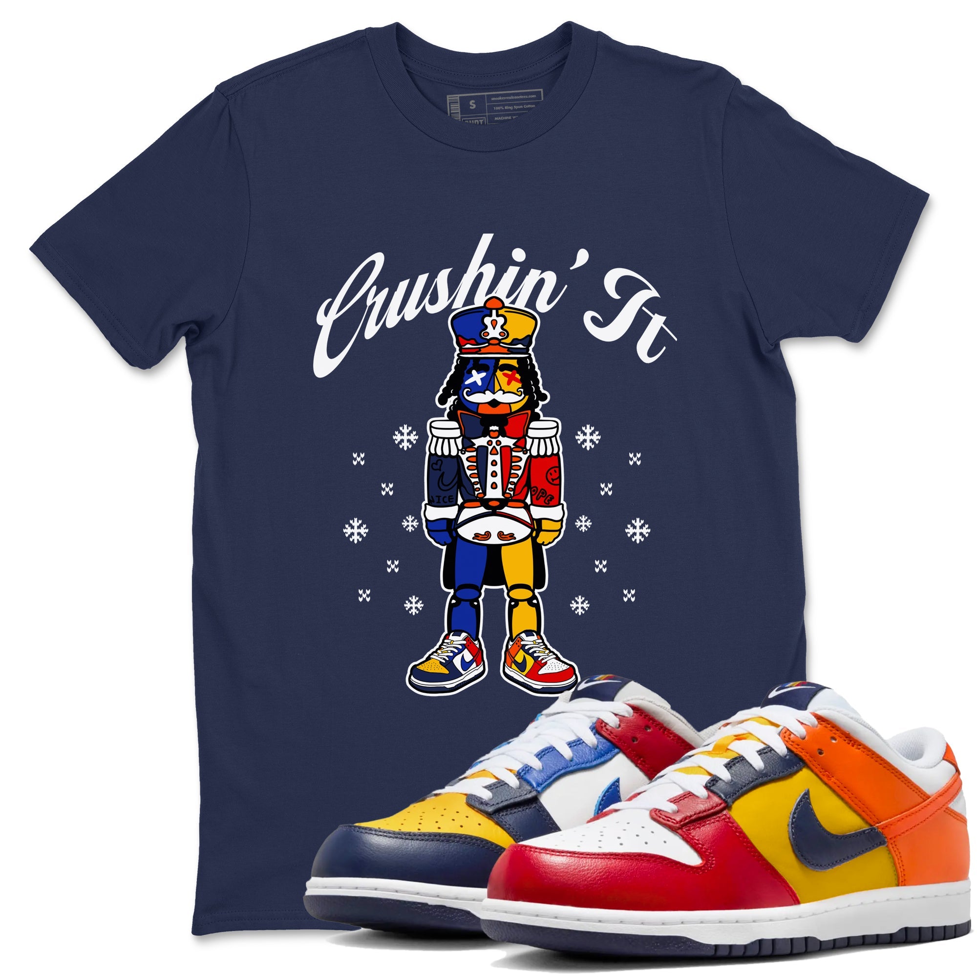 Dunk What The t shirts to match sneakers Crushin' It Christmas Tee  Dunk Low CO.JP What The shirt SNRT Sneaker Tees unisex cotton Navy 1 shirts