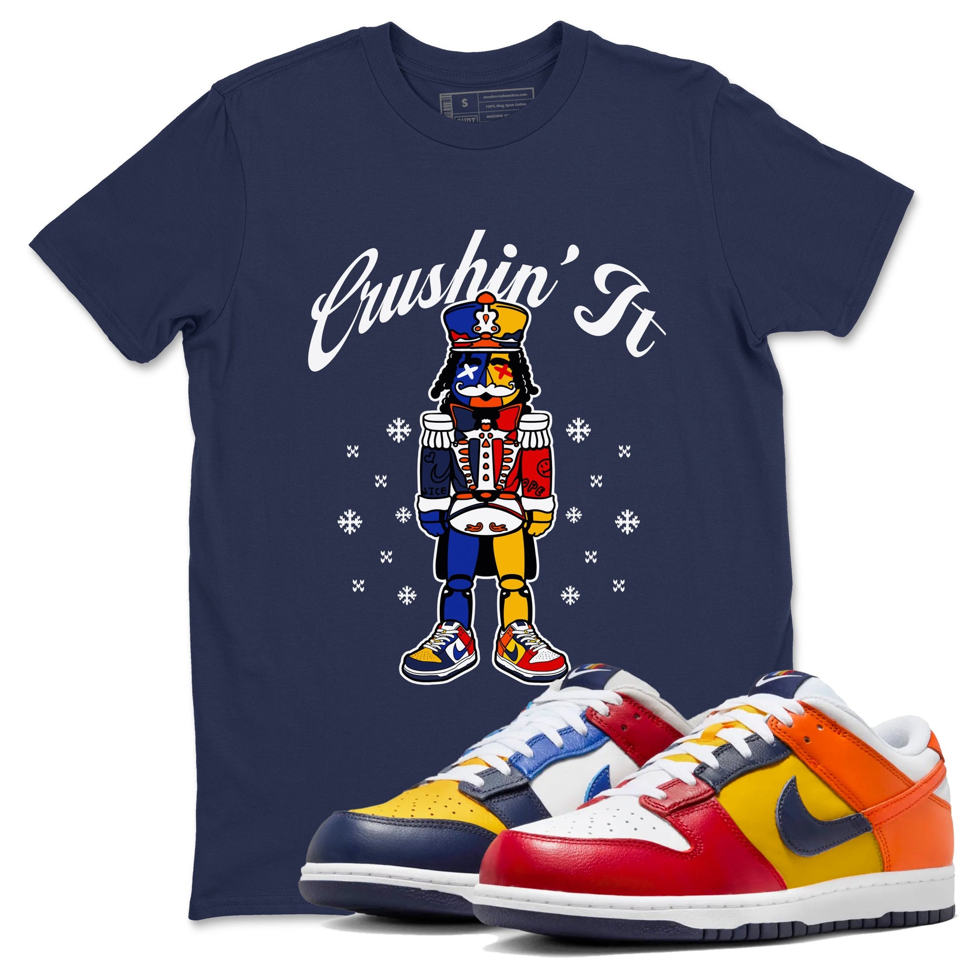 Dunk What The t shirts to match sneakers Crushin' It Christmas Tee  Dunk Low CO.JP What The shirt SNRT Sneaker Tees unisex cotton Navy 1 shirts