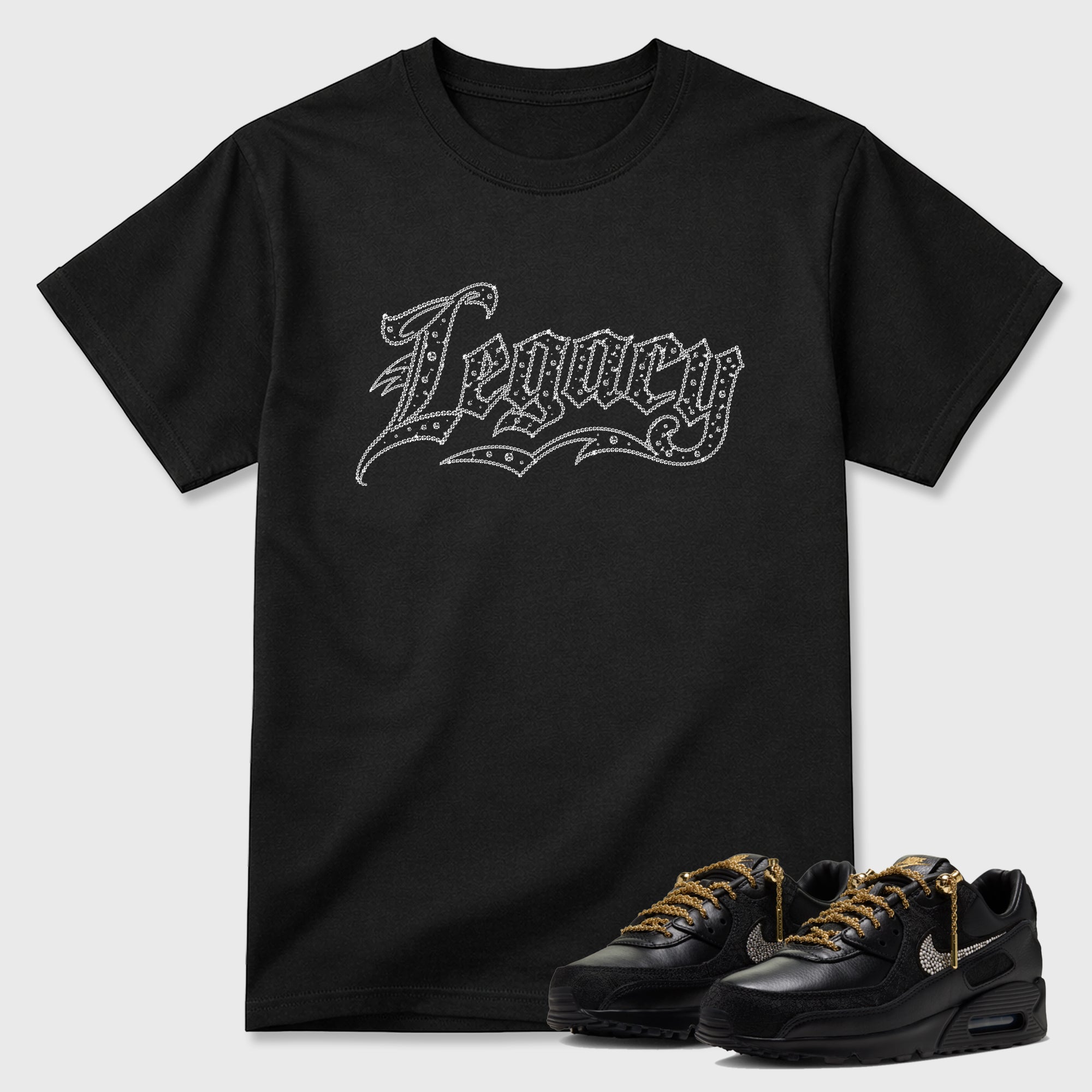 Crystal Legacy Graphic T-Shirt featuring original streetwear artwork designed to match the Air Max 90 Trophies. Black 1 Graphic T-Shirt.