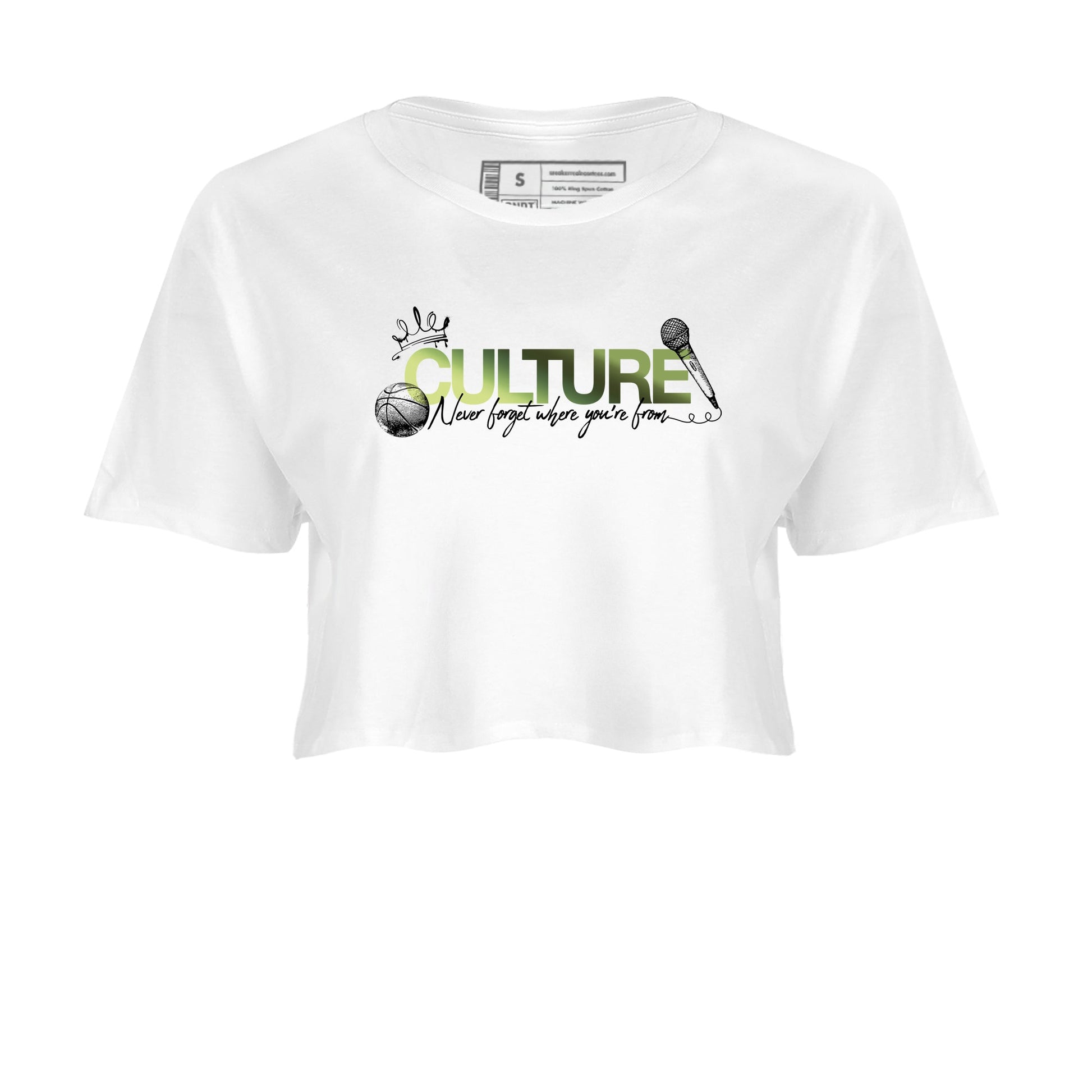 Best Christmas gifts for sneakerheads - Sneaker Tees To Match Air Foamposite One Pine Green Sneakers – Culture Crop T-Shirt White 2