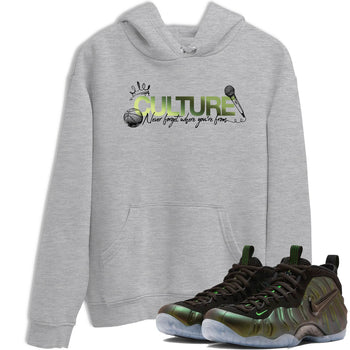 Best Christmas gifts for sneakerheads - Sneaker Tees To Match Air Foamposite One Pine Green Sneakers – Culture Tee Heather Grey 1
