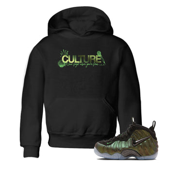 Best Christmas gifts for sneakerheads - Sneaker Tees To Match Air Foamposite One Pine Green Sneakers – Culture Kids T-Shirt Black 1