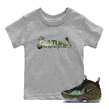 Best Christmas gifts for sneakerheads - Sneaker Tees To Match Air Foamposite One Pine Green Sneakers – Culture Kids T-Shirt Heather Grey 1