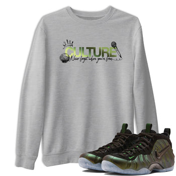 Best Christmas gifts for sneakerheads - Sneaker Tees To Match Air Foamposite One Pine Green Sneakers – Culture Tee Heather Grey 1