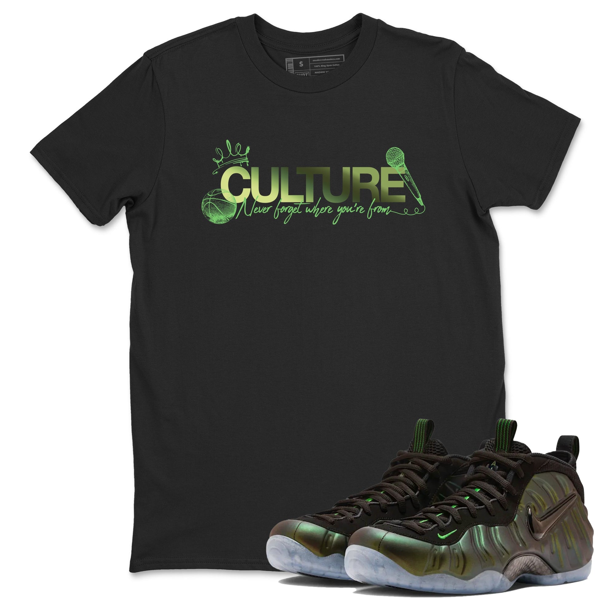 Best Christmas gifts for sneakerheads - Sneaker Tees To Match Air Foamposite One Pine Green Sneakers – Culture Tee Black 1