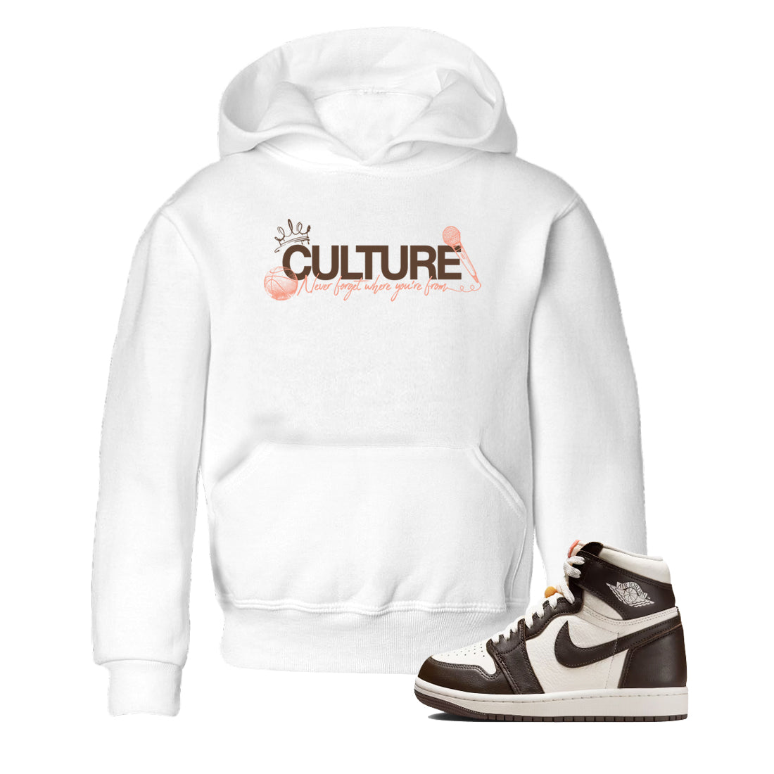 Sneaker match tees – Sneaker Tees To Match Air Jordan 1 Baroque Brown Shoes – Culture Kids T-Shirt White 1