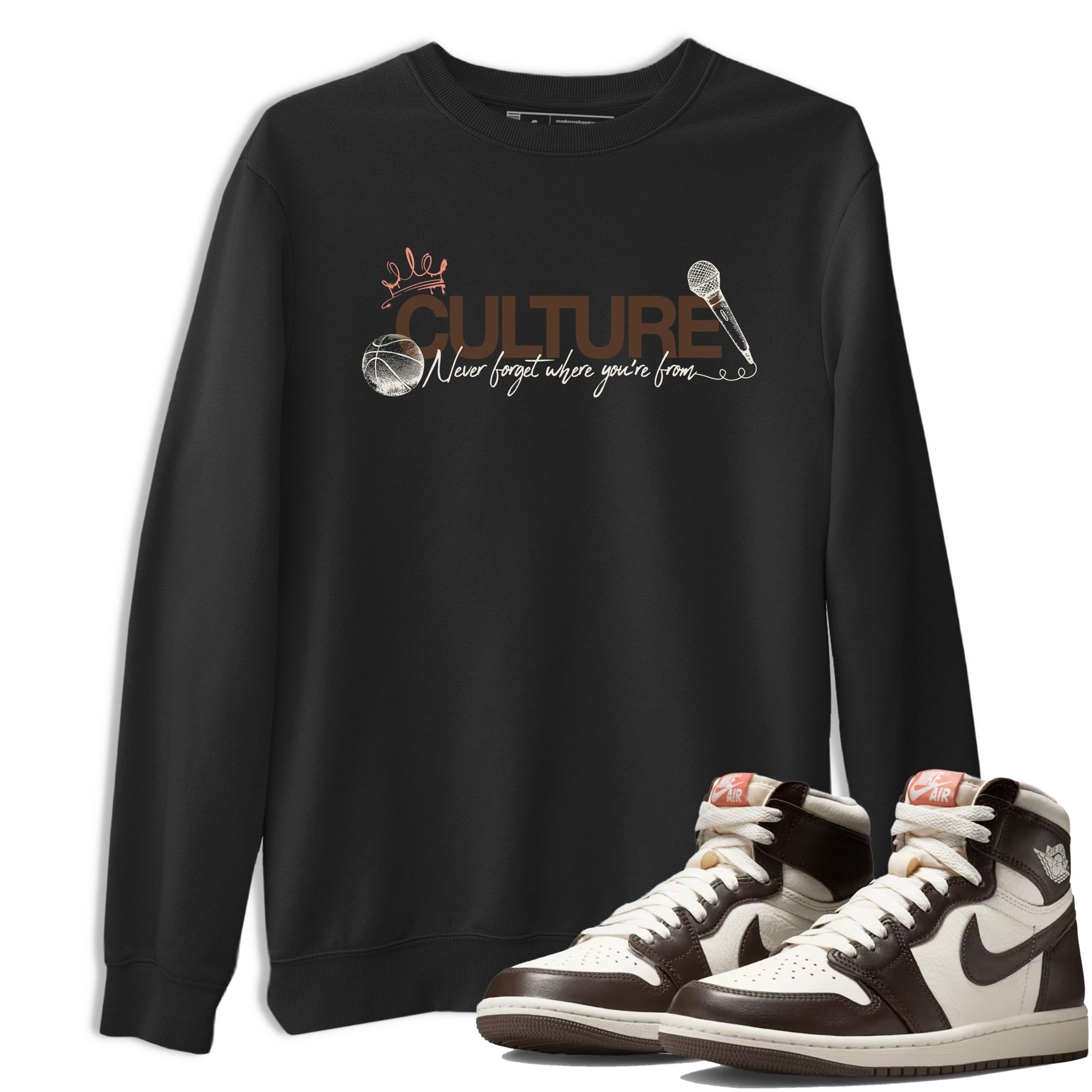 Sneaker match tees – Sneaker Tees To Match Air Jordan 1 Baroque Brown Shoes – Culture Tee Black 1