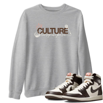 Sneaker match tees – Sneaker Tees To Match Air Jordan 1 Baroque Brown Shoes – Culture Tee Heather Grey 1