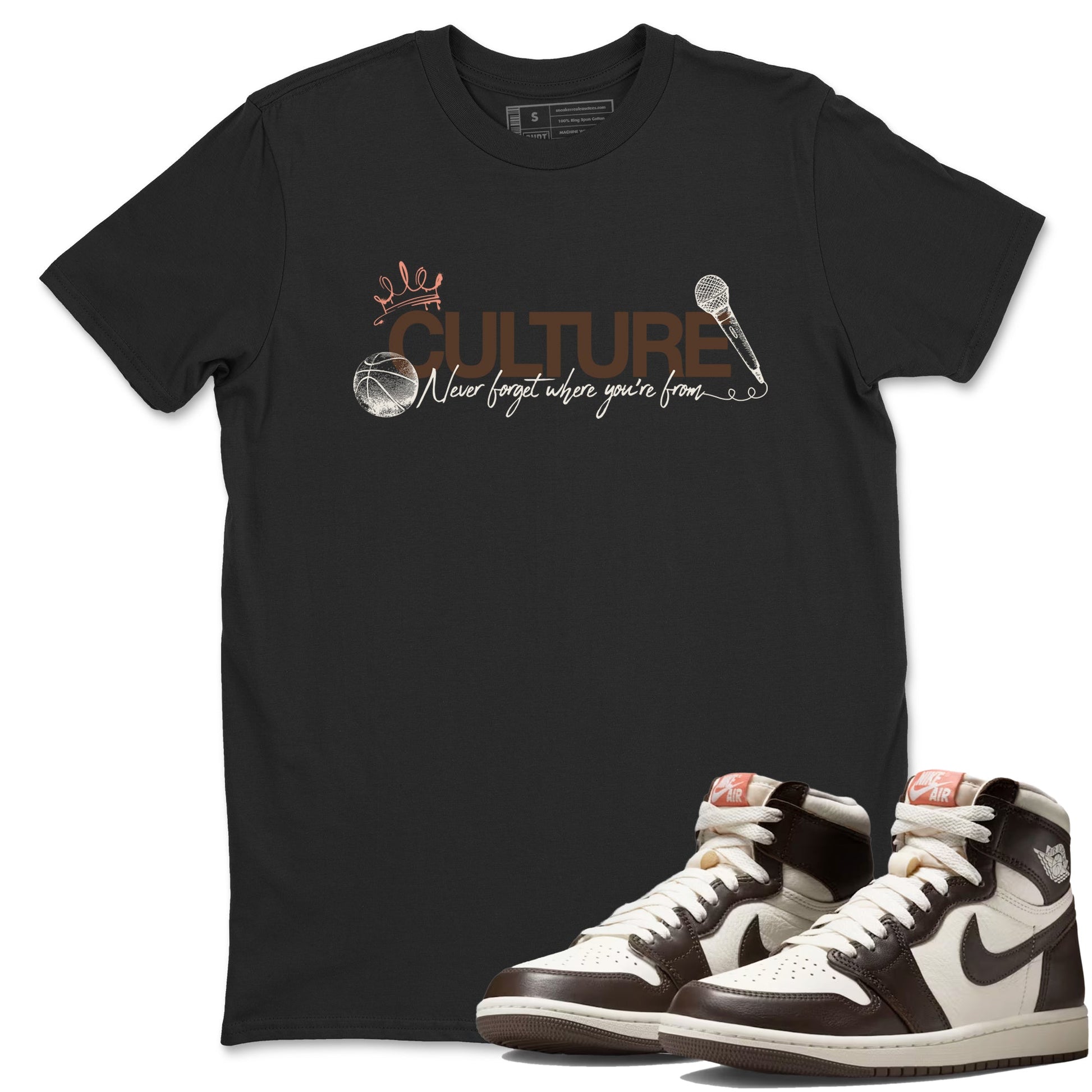 Sneaker match tees – Sneaker Tees To Match Air Jordan 1 Baroque Brown Shoes – Culture Tee Black 1