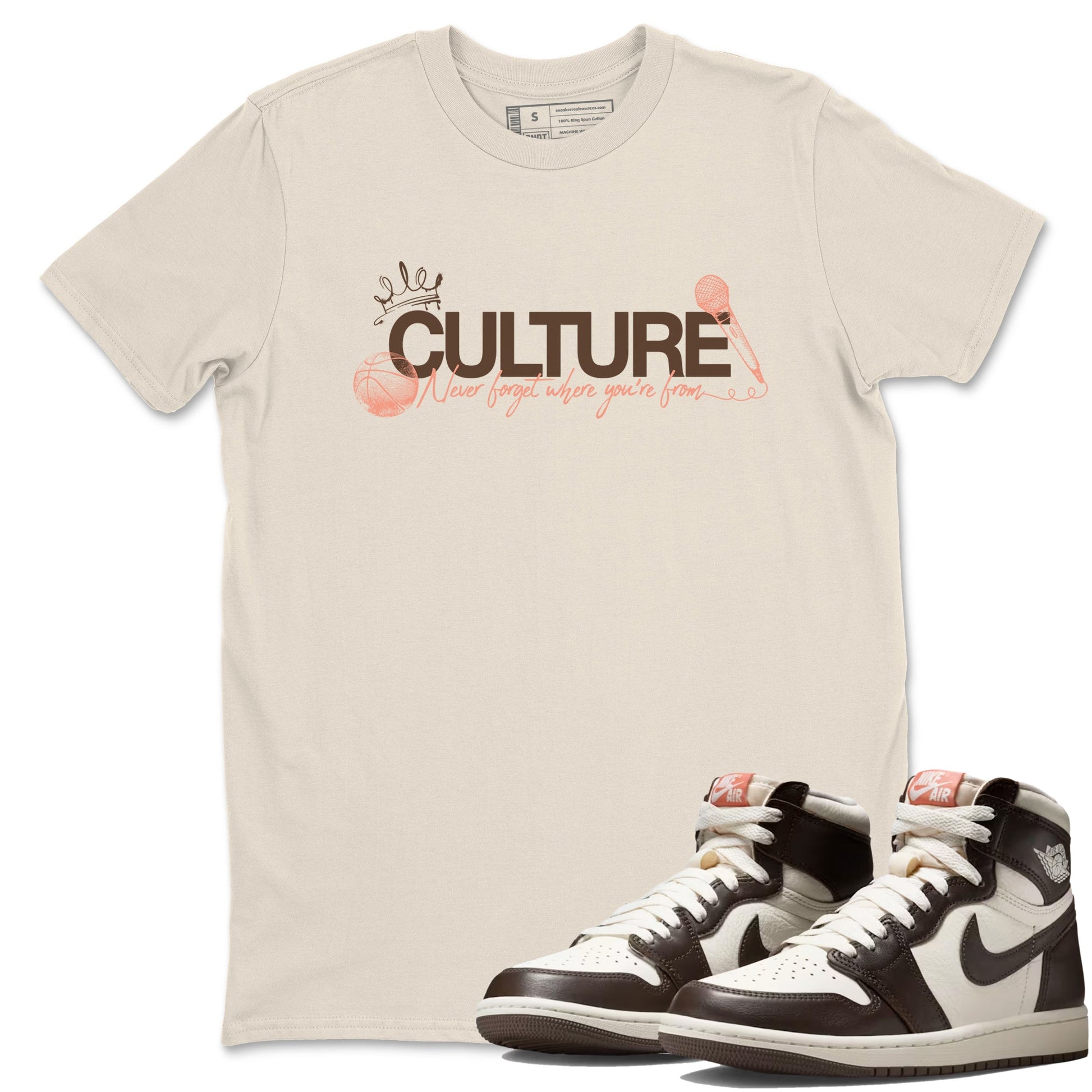 Sneaker match tees – Sneaker Tees To Match Air Jordan 1 Baroque Brown Shoes – Culture Tee Natural 1
