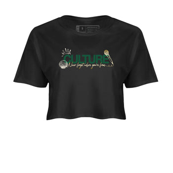 Sneaker Threads – Sneaker Tees To Match Air Jordan 1 Pro Green – Culture Crop Tee Black 2. Perfect for Jordan releases 2025 colorways.