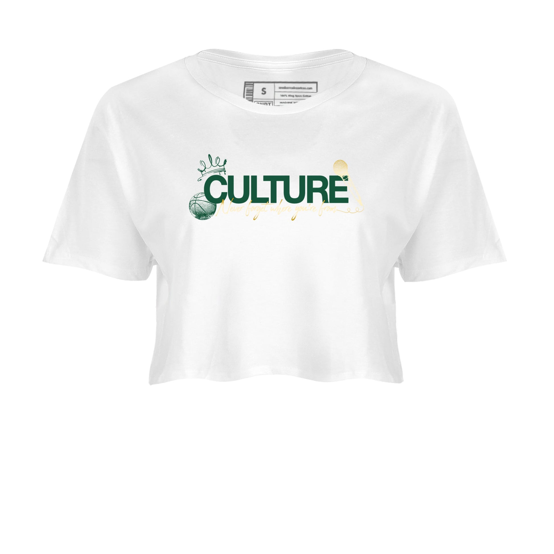 Sneaker Threads – Sneaker Tees To Match Air Jordan 1 Pro Green – Culture Crop Tee White 2. Perfect for Jordan releases 2025 colorways.