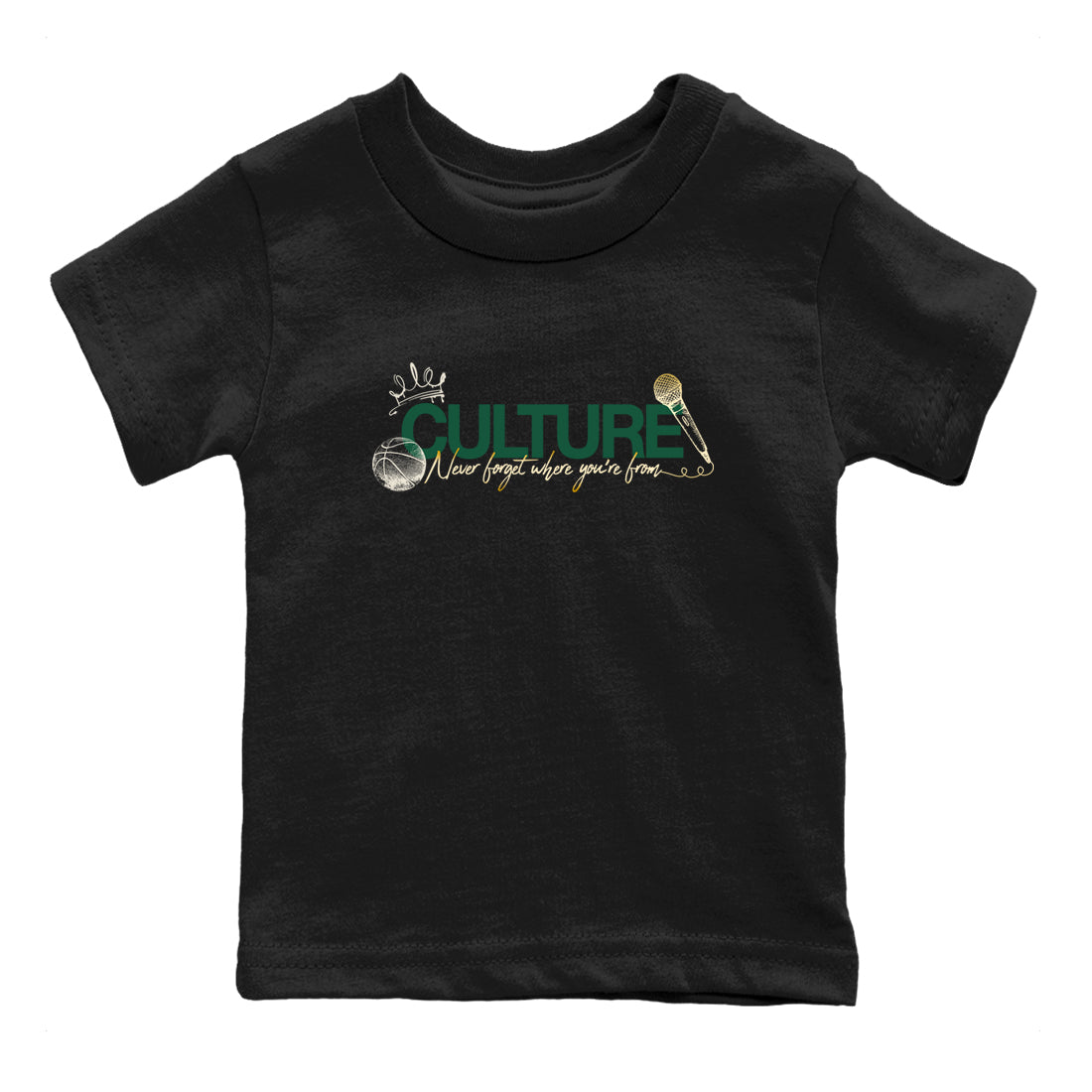 Sneaker Threads – Sneaker Tees To Match Air Jordan 1 Pro Green – Culture Youth Graphic Tee Black 2. Perfect for Jordan releases 2025 colorways.