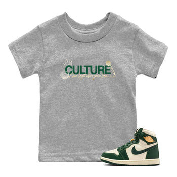 Sneaker Threads – Sneaker Tees To Match Air Jordan 1 Pro Green – Culture Youth Graphic Tee Heather Grey 1. Perfect for Jordan releases 2025 colorways.