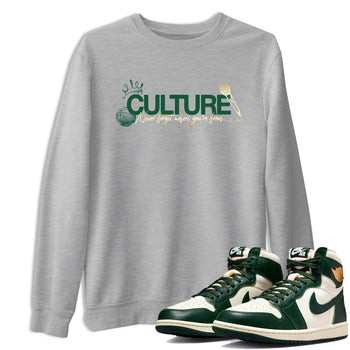 Sneaker Threads – Sneaker Tees To Match Air Jordan 1 Pro Green – Culture Graphic Tee Heather Grey 1. Perfect for Jordan releases 2025 colorways.