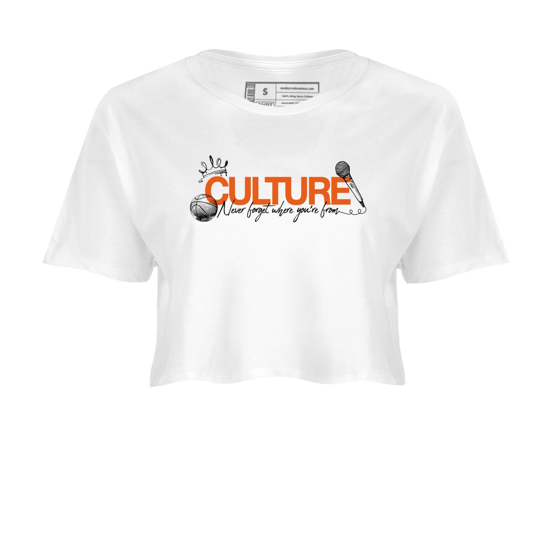 Culture womens crop tee made to vibe with the Air Jordan 1 Shattered Backboard sneakers — the perfect match in White 2.
