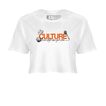 Culture womens crop tee made to vibe with the Air Jordan 1 Shattered Backboard sneakers — the perfect match in White 2.