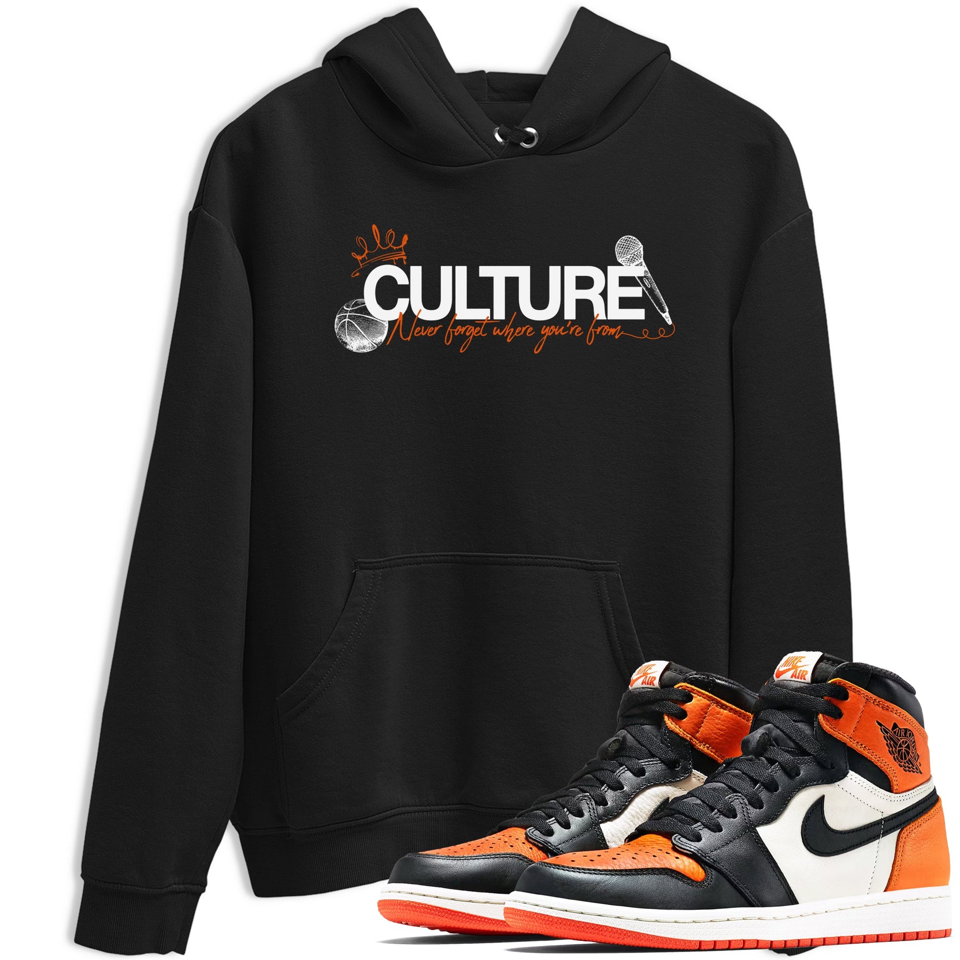 Culture sneaker match t-shirt styled to complete your fit with the Air Jordan 1 Shattered Backboard sneakers, shown in Black 1.
