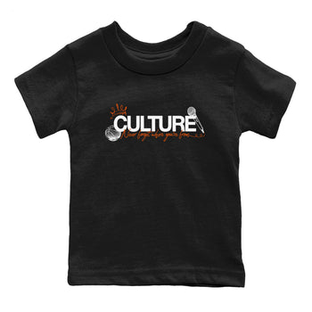Culture baby and kids t-shirt crafted for little sneakerheads to shine with the Air Jordan 1 Shattered Backboard sneakers, displayed in Black 2.