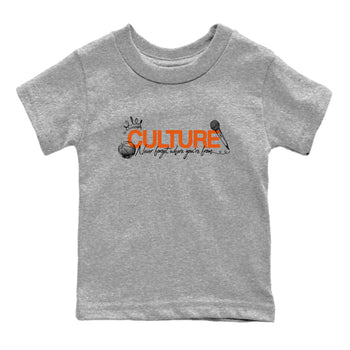 Culture baby and kids t-shirt crafted for little sneakerheads to shine with the Air Jordan 1 Shattered Backboard sneakers, displayed in Heather Grey 2.