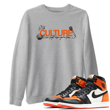 Culture sneaker match t-shirt styled to complete your fit with the Air Jordan 1 Shattered Backboard sneakers, shown in Heather Grey 1.