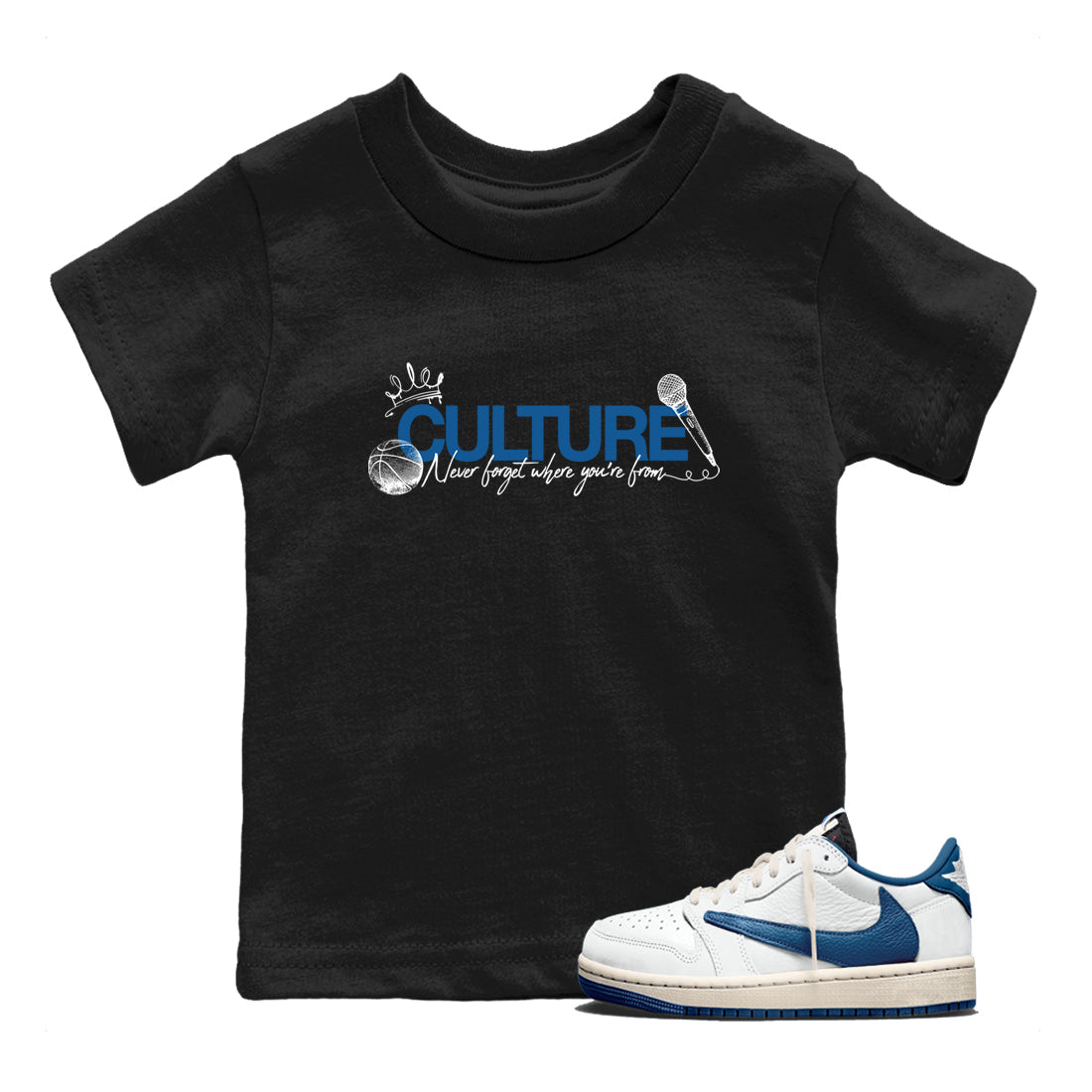 Sneaker match tees – Sneaker Tees To Match Air Jordan 1 Travis Scott Fragment Shoes – Culture Kids T-Shirt Black 1