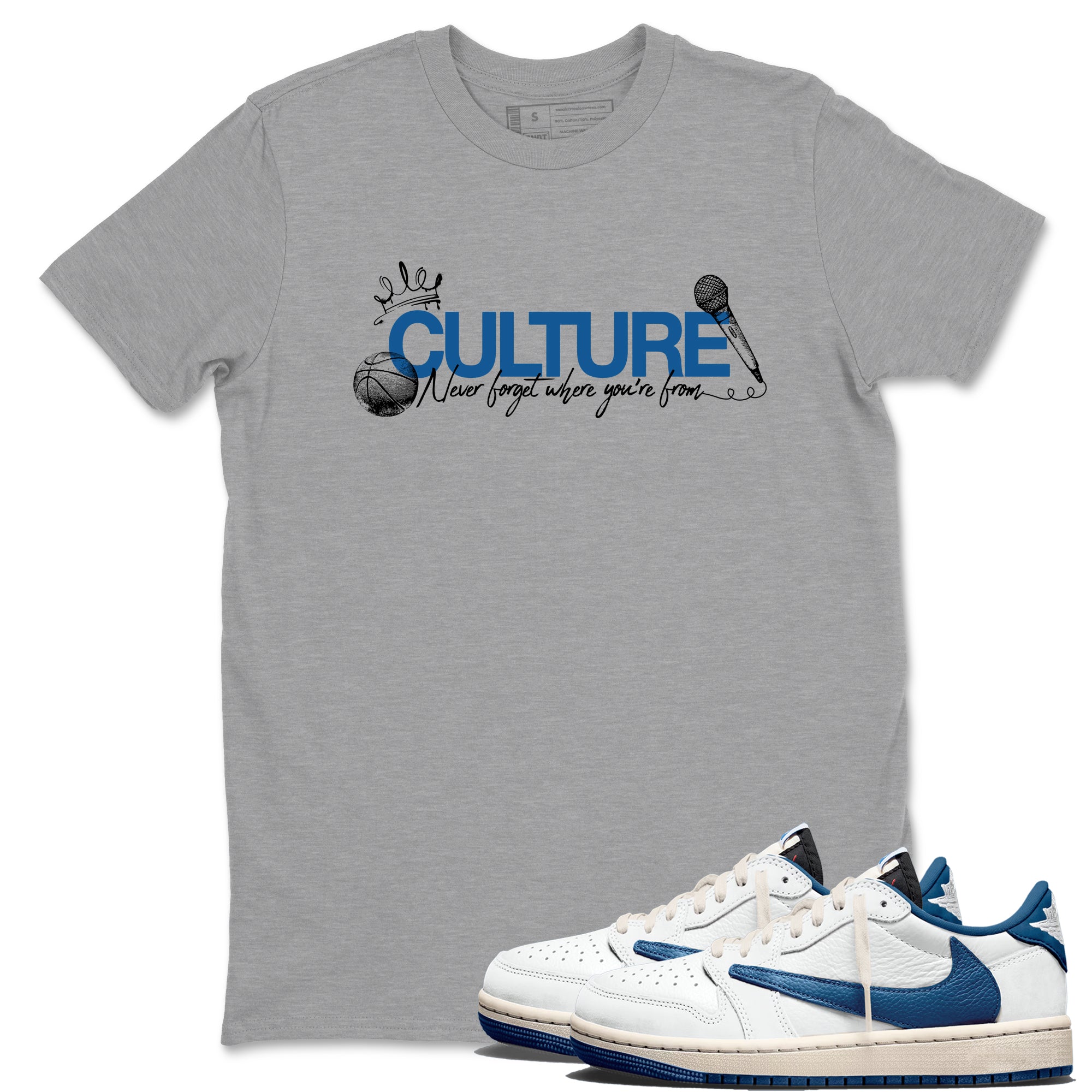 Sneaker match tees – Sneaker Tees To Match Air Jordan 1 Travis Scott Fragment Shoes – Culture Tee Heather Grey 1