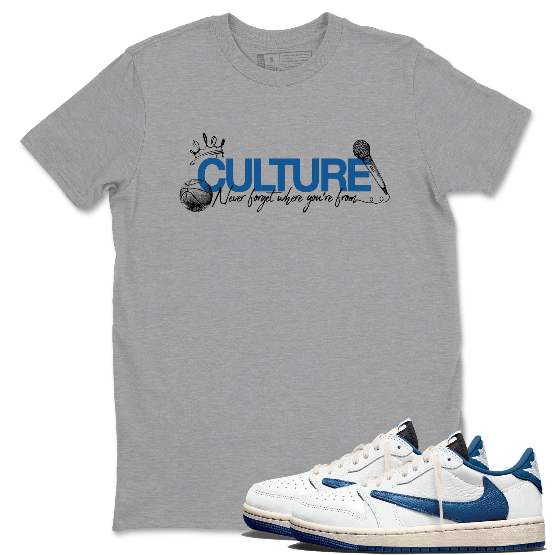 Sneaker match tees – Sneaker Tees To Match Air Jordan 1 Travis Scott Fragment Shoes – Culture Tee Heather Grey 1