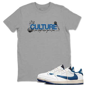 Sneaker match tees – Sneaker Tees To Match Air Jordan 1 Travis Scott Fragment Shoes – Culture Tee Heather Grey 1