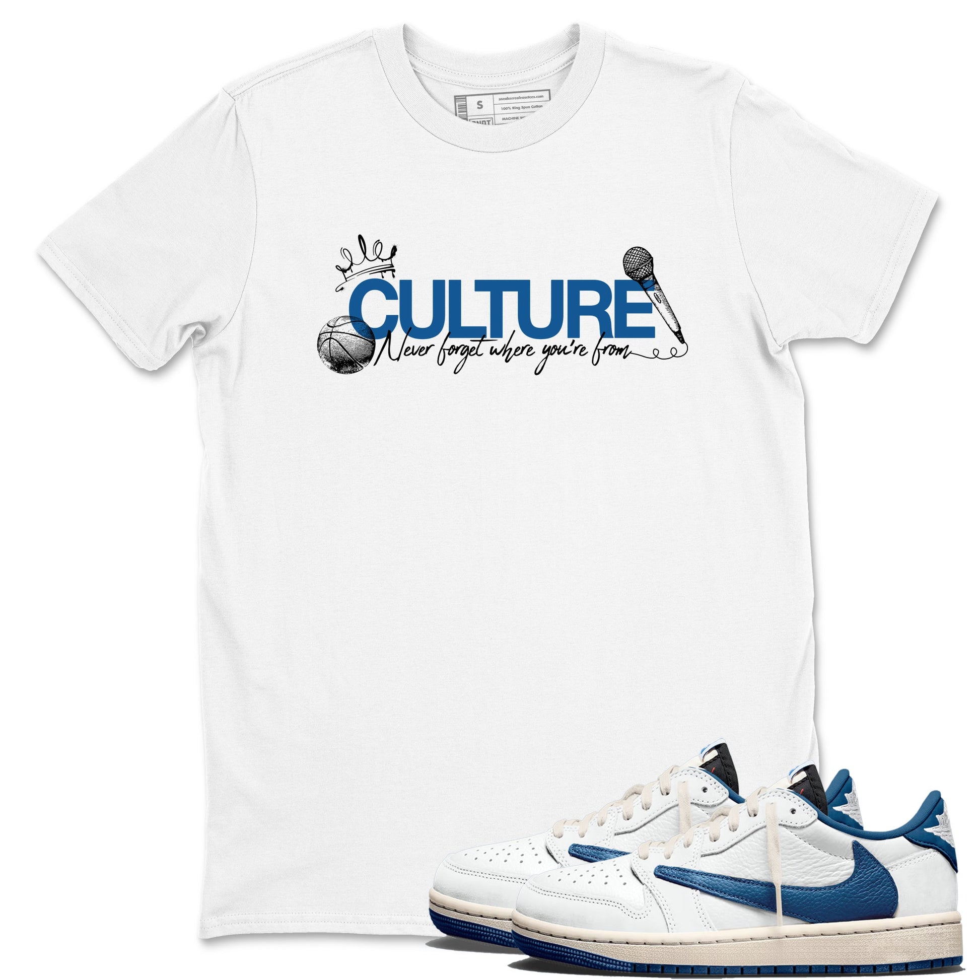 Sneaker match tees – Sneaker Tees To Match Air Jordan 1 Travis Scott Fragment Shoes – Culture Tee White 1