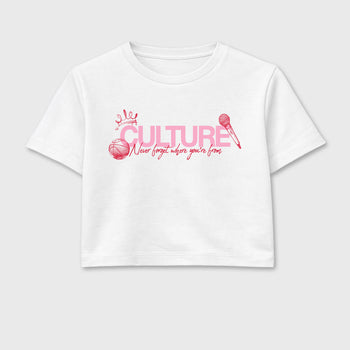 Perfect Sneakerhead Fashion Outfits – Sneaker Tees To Match Air Jordan 1 Low OG x Travis Scott Tropical Pink Shoes – Culture Graphic Crop Top White 2