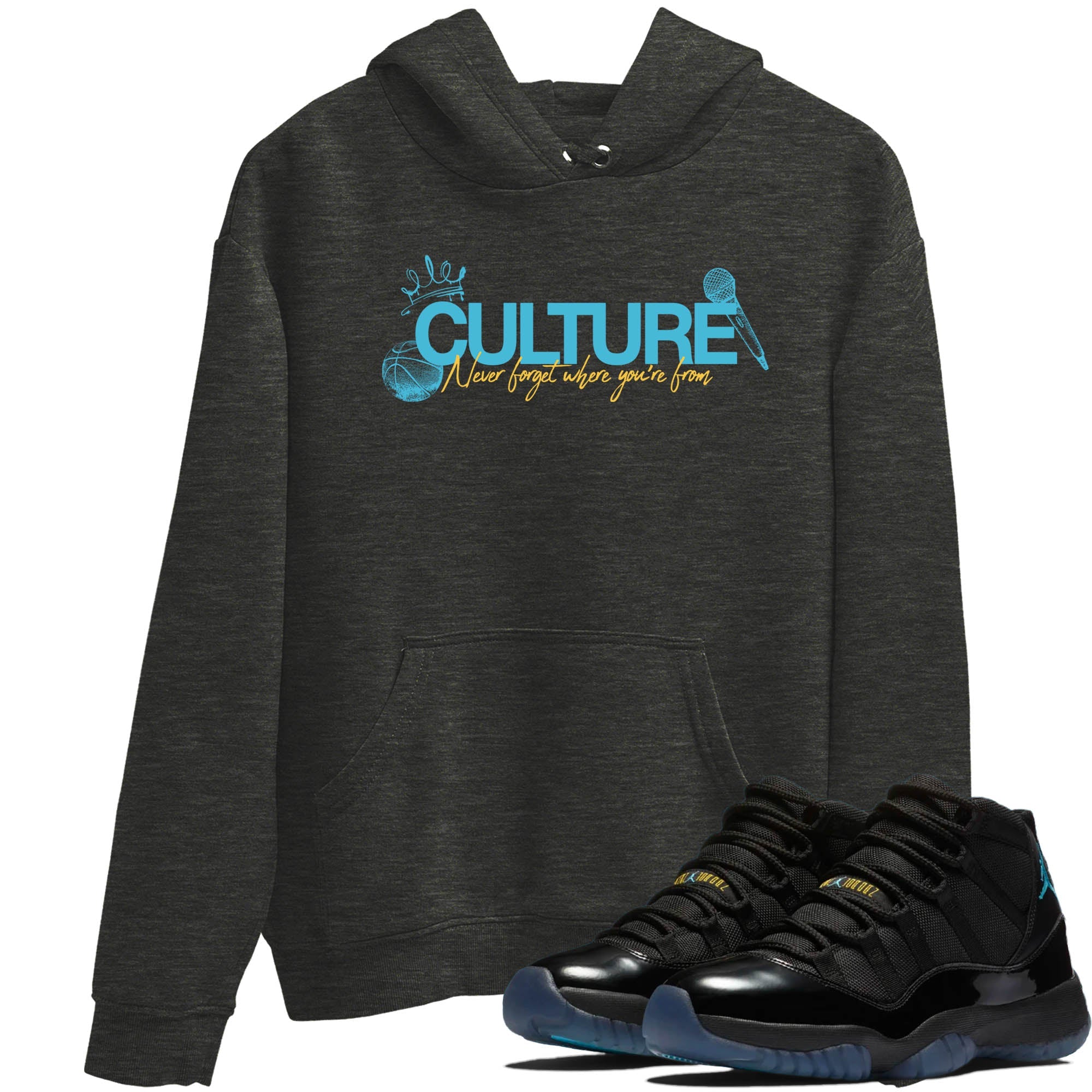 Sneaker Threads – Sneaker Tees To Match Air Jordan 11 Retro Gamma – Culture Graphic Tee Charcoal Heather 1. Perfect for Jordan releases 2025 colorways.