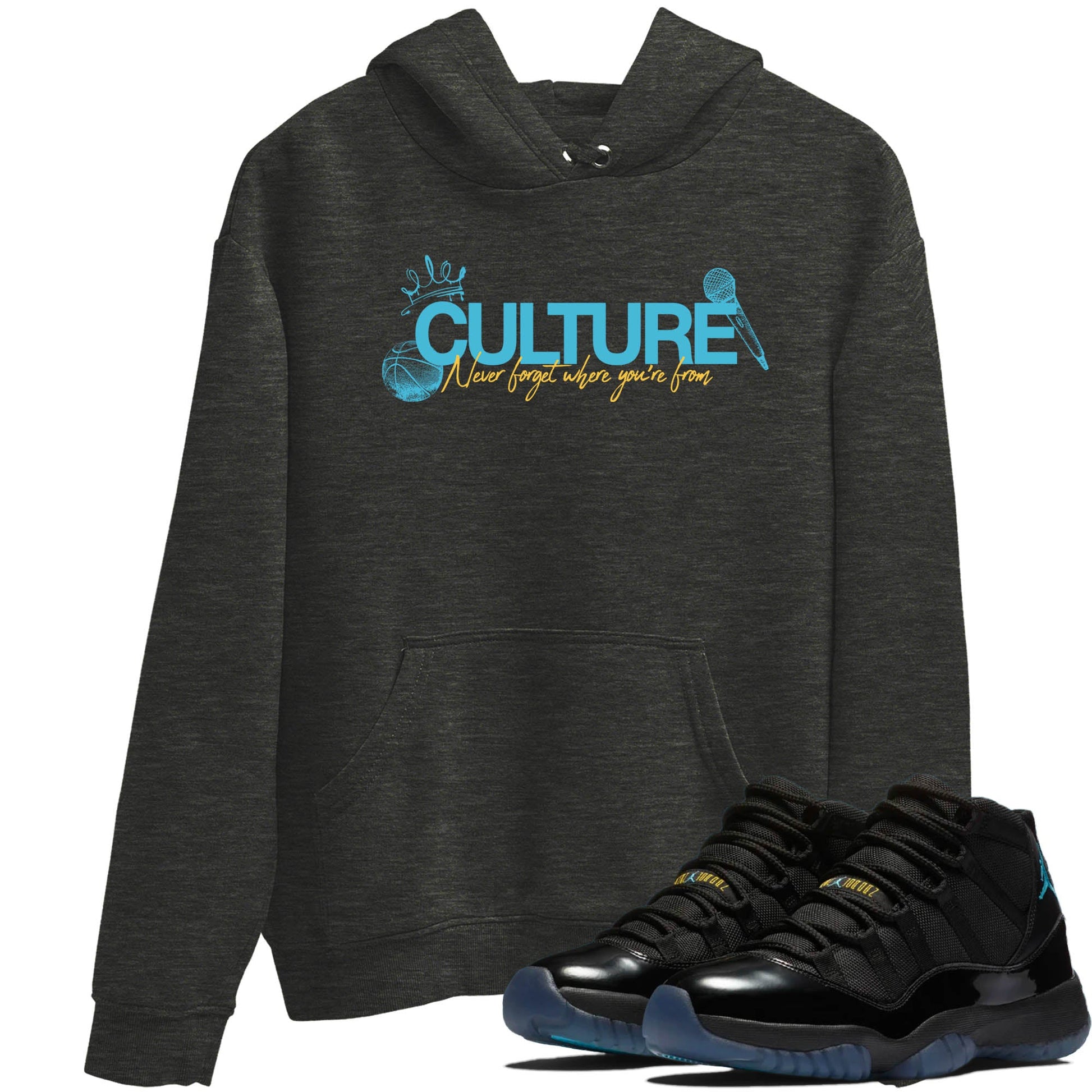 Sneaker Threads – Sneaker Tees To Match Air Jordan 11 Retro Gamma – Culture Graphic Tee Charcoal Heather 1. Perfect for Jordan releases 2025 colorways.