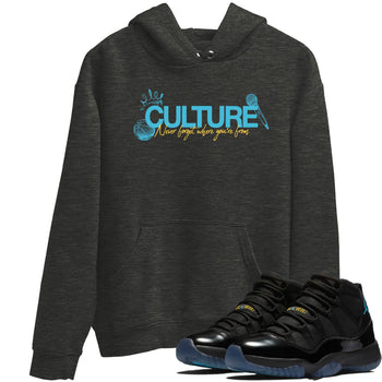 Sneaker Threads – Sneaker Tees To Match Air Jordan 11 Retro Gamma – Culture Graphic Tee Charcoal Heather 1. Perfect for Jordan releases 2025 colorways.