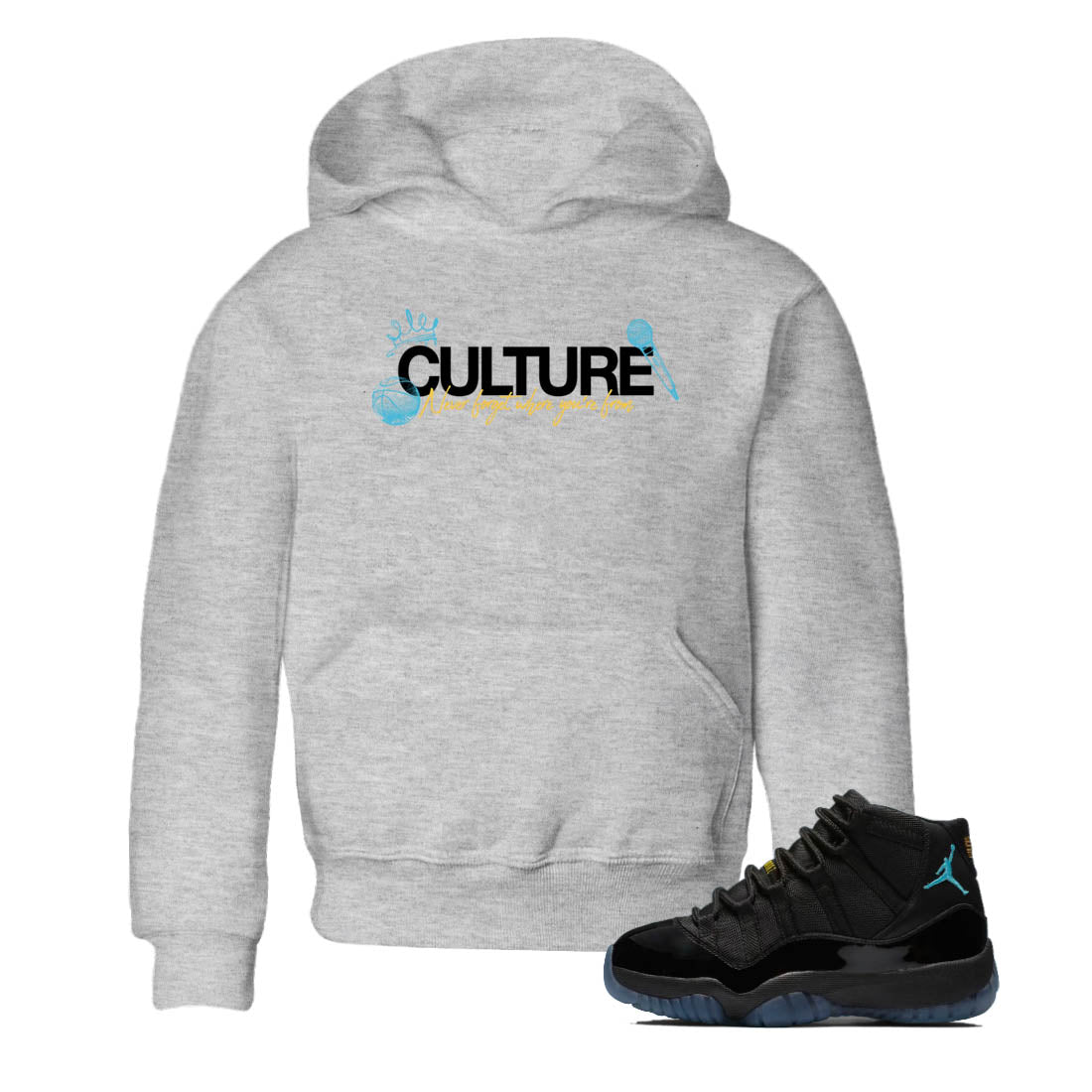 Sneaker Threads – Sneaker Tees To Match Air Jordan 11 Retro Gamma – Culture Youth Graphic Tee Heather Grey 1. Perfect for Jordan releases 2025 colorways.
