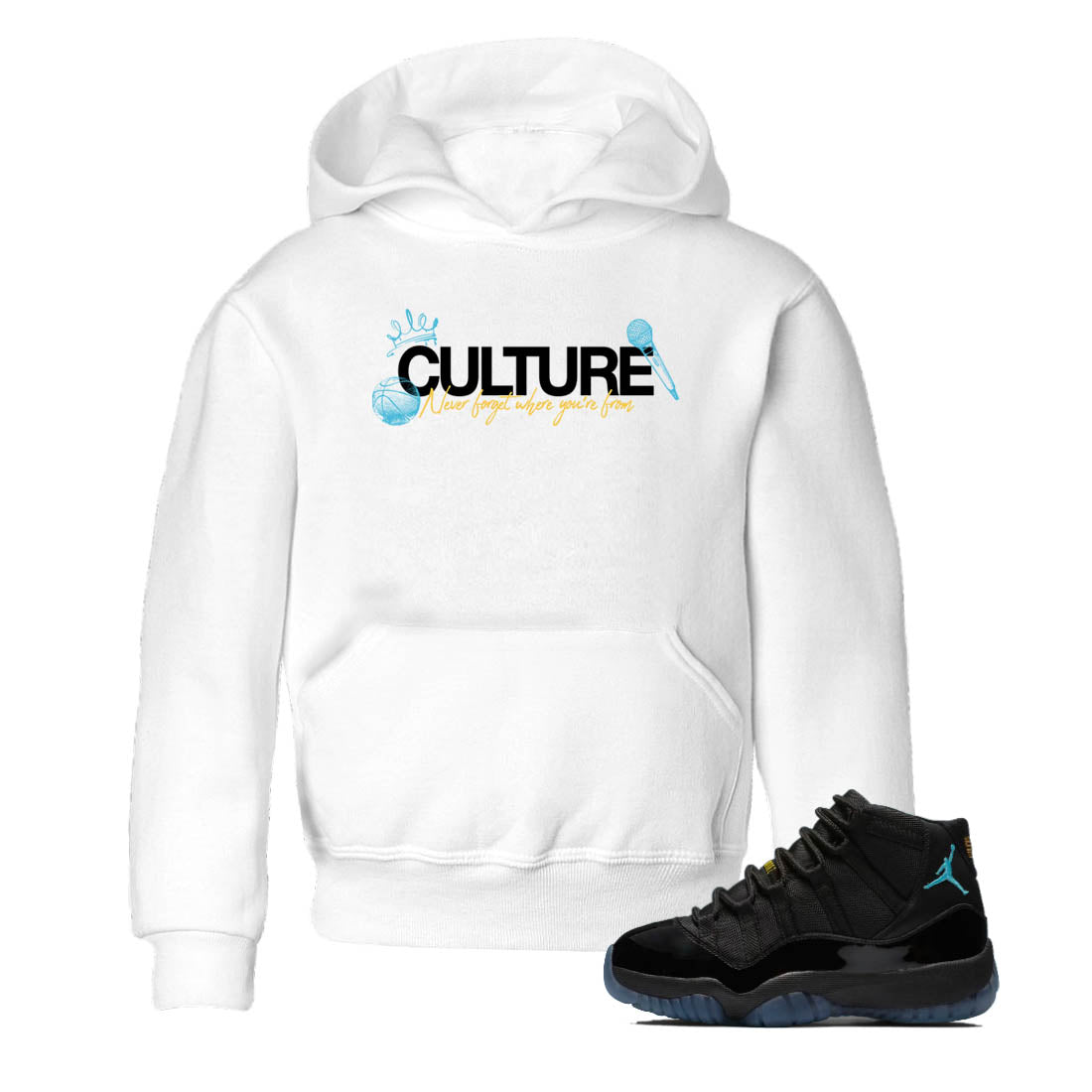 Sneaker Threads – Sneaker Tees To Match Air Jordan 11 Retro Gamma – Culture Youth Graphic Tee White 1. Perfect for Jordan releases 2025 colorways.
