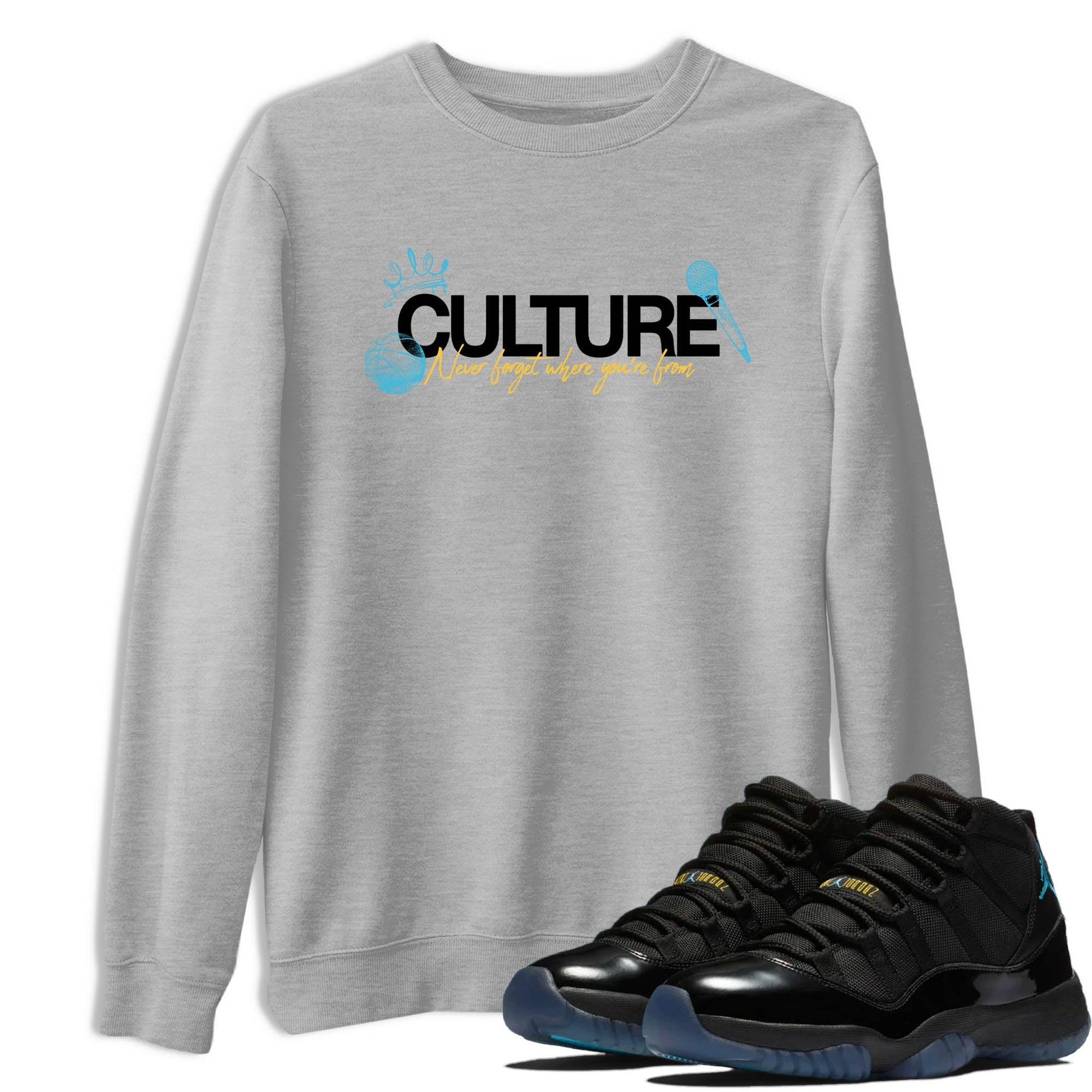 Sneaker Threads – Sneaker Tees To Match Air Jordan 11 Retro Gamma – Culture Graphic Tee Heather Grey 1. Perfect for Jordan releases 2025 colorways.